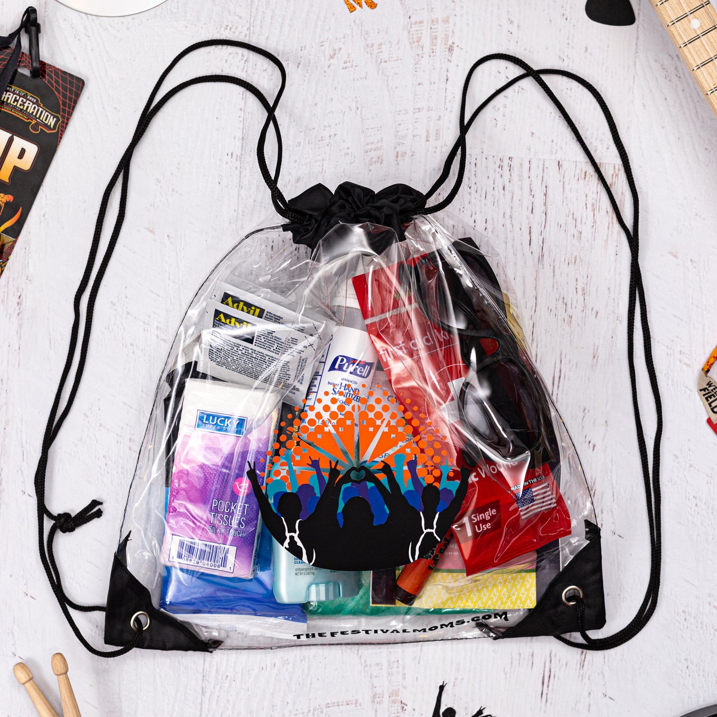 Clear Drawstring Bag - Small 11.8" x 11.8"
